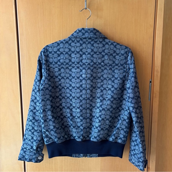 Coach Navy Patterned Bomber Jacket - Picture 2 of 8